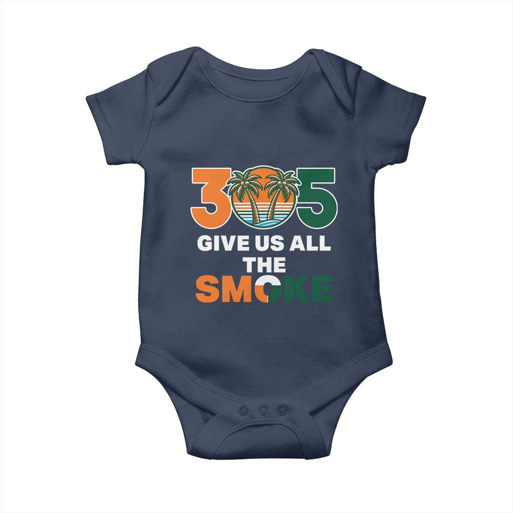 305 Give Us All the Smoke Baby Onesie Miami Fan South Florida Pride TS02 Navy Print Your Wear