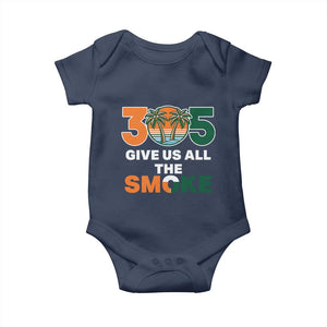 305 Give Us All the Smoke Baby Onesie Miami Fan South Florida Pride TS02 Navy Print Your Wear