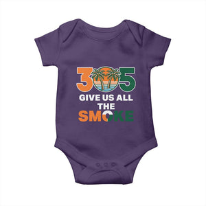 305 Give Us All the Smoke Baby Onesie Miami Fan South Florida Pride TS02 Purple Print Your Wear