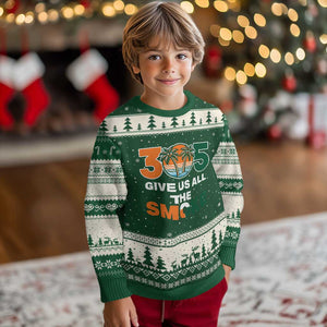 305 Give Us All the Smoke Ugly Christmas Sweater Miami Fan South Florida Pride TS02 Forest Green Beige Print Your Wear