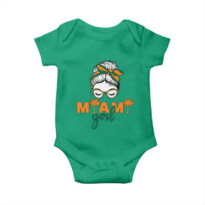 Miami Girl Messy Bun Bandana Baby Onesie South Florida Pride Palm Trees TS02 Irish Green Print Your Wear
