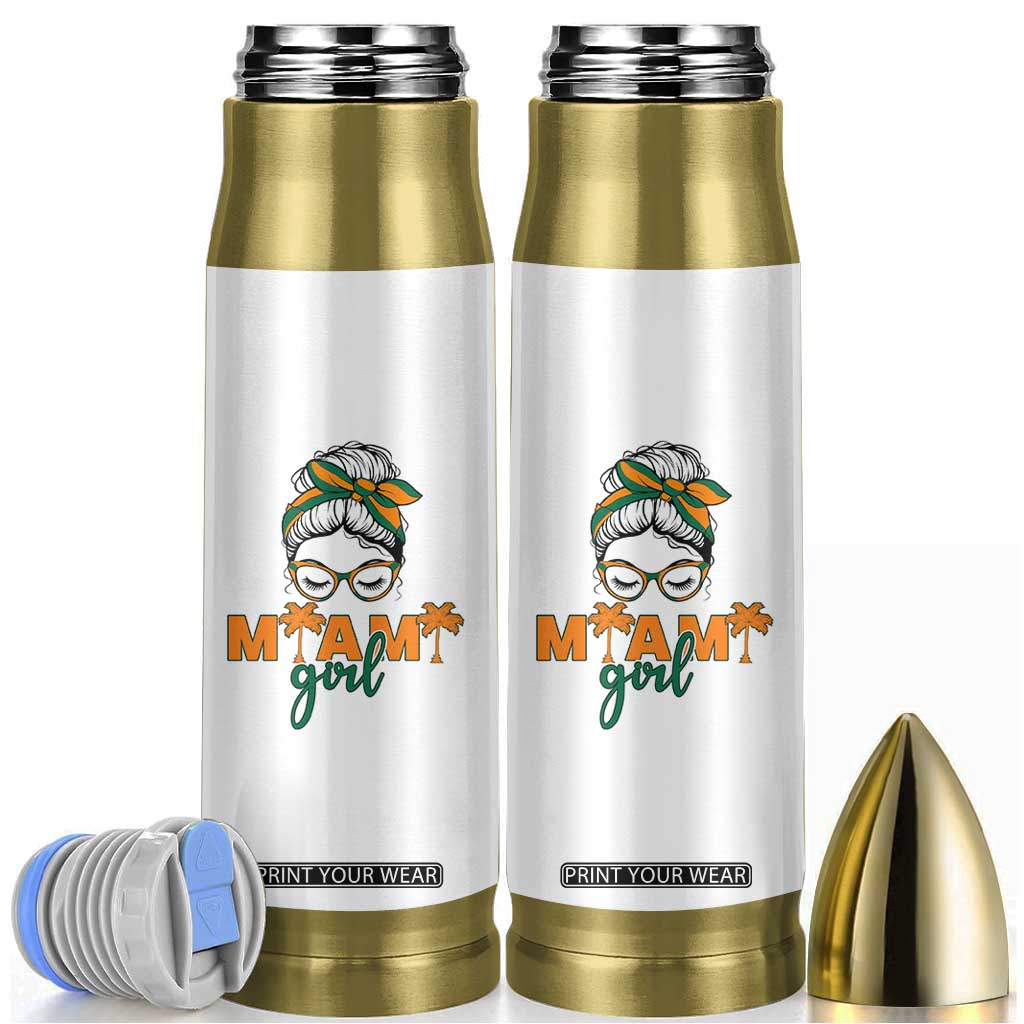 Miami Girl Messy Bun Bandana Bullet Tumbler South Florida Pride Palm Trees TS02 White Print Your Wear