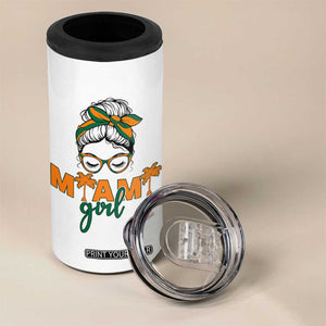 Miami Girl Messy Bun Bandana 4 in 1 Can Cooler Tumbler South Florida Pride Palm Trees TS02 Print Your Wear