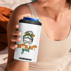 Miami Girl Messy Bun Bandana 4 in 1 Can Cooler Tumbler South Florida Pride Palm Trees TS02 Print Your Wear