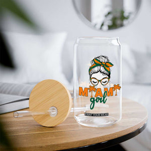 Miami Girl Messy Bun Bandana Glass Can South Florida Pride Palm Trees TS02 Print Your Wear
