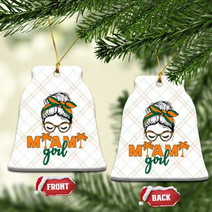Miami Girl Messy Bun Bandana Ceramic Ornament South Florida Pride Palm Trees TS02 Print Your Wear