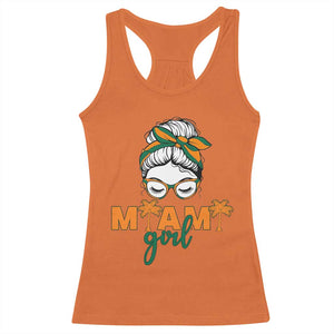 Miami Girl Messy Bun Bandana Racerback Tank Top South Florida Pride Palm Trees TS02 Orange Print Your Wear