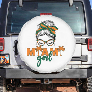 Miami Girl Messy Bun Bandana Spare Tire Cover South Florida Pride Palm Trees TS02 No hole White Print Your Wear