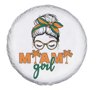 Miami Girl Messy Bun Bandana Spare Tire Cover South Florida Pride Palm Trees TS02 Print Your Wear