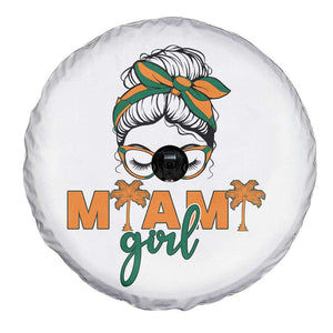 Miami Girl Messy Bun Bandana Spare Tire Cover South Florida Pride Palm Trees TS02 Print Your Wear
