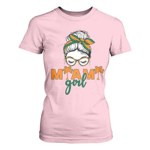 Miami Girl Messy Bun Bandana T Shirt For Women South Florida Pride Palm Trees TS02 Light Pink Print Your Wear