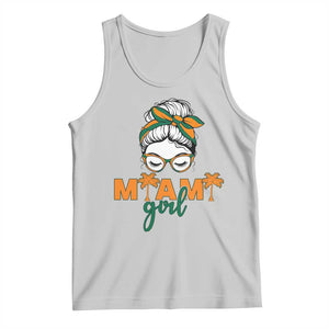 Miami Girl Messy Bun Bandana Tank Top South Florida Pride Palm Trees TS02 Ash Print Your Wear