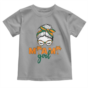 Miami Girl Messy Bun Bandana Toddler T Shirt South Florida Pride Palm Trees TS02 Sport Gray Print Your Wear