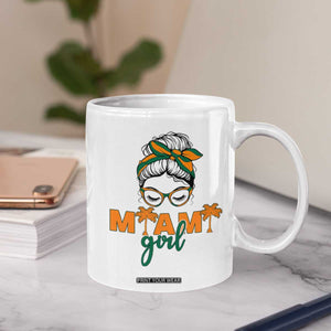 Miami Girl Messy Bun Bandana Coffee Mug South Florida Pride Palm Trees TS02 Print Your Wear