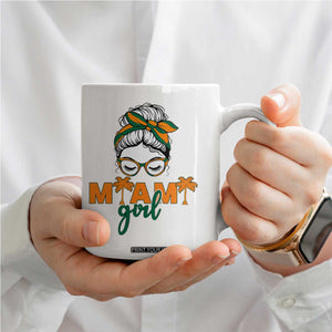 Miami Girl Messy Bun Bandana Coffee Mug South Florida Pride Palm Trees TS02 Print Your Wear