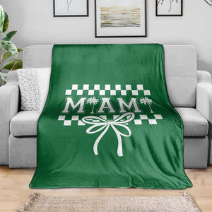 Preppy Miami Bow Aesthetic Throw Blanket Cute Checkered Palm Tree College Girl TS02 Print Your Wear