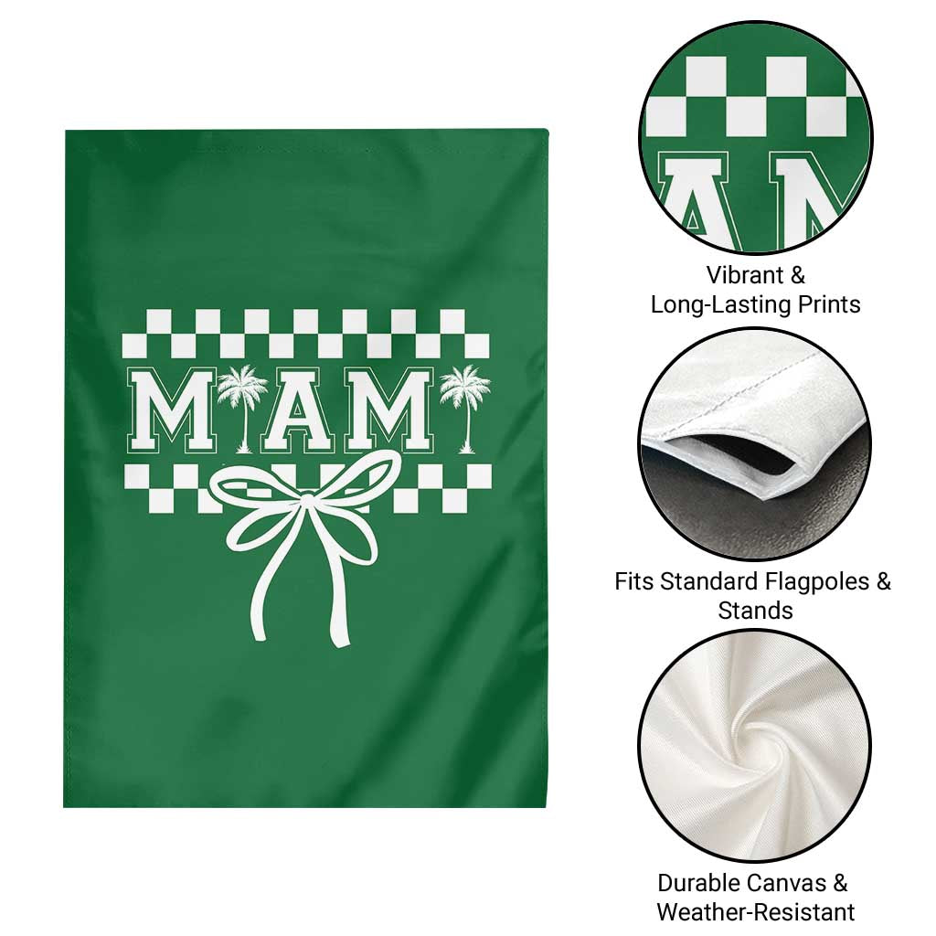 Preppy Miami Bow Aesthetic Garden Flag Cute Checkered Palm Tree College Girl TS02 Print Your Wear