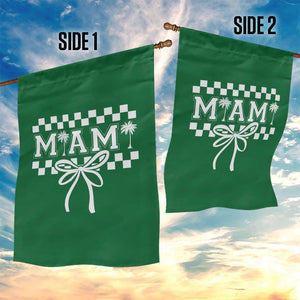Preppy Miami Bow Aesthetic Garden Flag Cute Checkered Palm Tree College Girl TS02 Print Your Wear