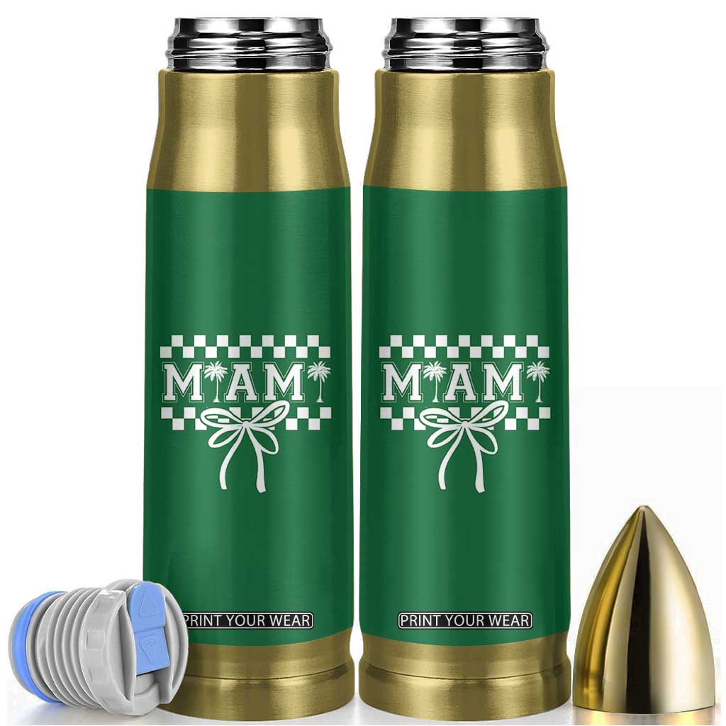 Preppy Miami Bow Aesthetic Bullet Tumbler Cute Checkered Palm Tree College Girl TS02 Irish Green Print Your Wear