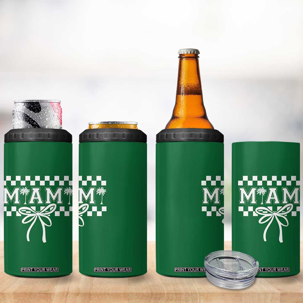 Preppy Miami Bow Aesthetic 4 in 1 Can Cooler Tumbler Cute Checkered Palm Tree College Girl TS02 Print Your Wear