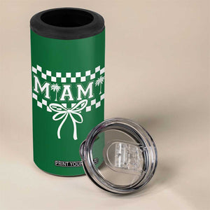 Preppy Miami Bow Aesthetic 4 in 1 Can Cooler Tumbler Cute Checkered Palm Tree College Girl TS02 Print Your Wear