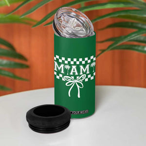 Preppy Miami Bow Aesthetic 4 in 1 Can Cooler Tumbler Cute Checkered Palm Tree College Girl TS02 Print Your Wear
