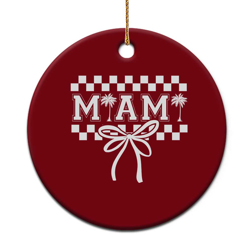 Preppy Miami Bow Aesthetic Ceramic Ornament Cute Checkered Palm Tree College Girl TS02 1pc Red Print Your Wear