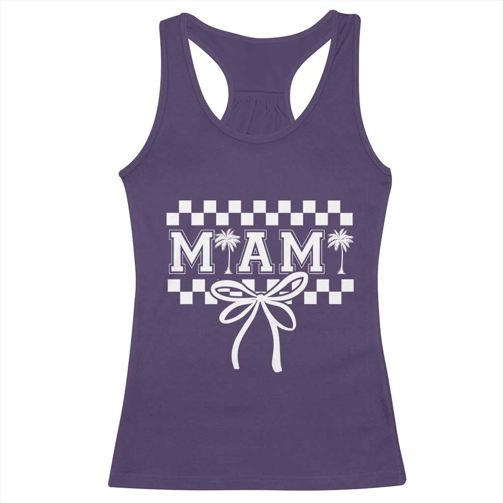 Preppy Miami Bow Aesthetic Racerback Tank Top Cute Checkered Palm Tree College Girl TS02 Purple Print Your Wear