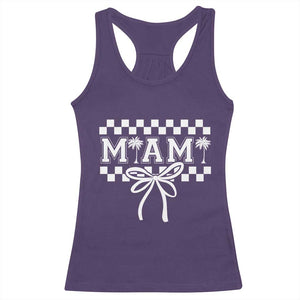 Preppy Miami Bow Aesthetic Racerback Tank Top Cute Checkered Palm Tree College Girl TS02 Purple Print Your Wear