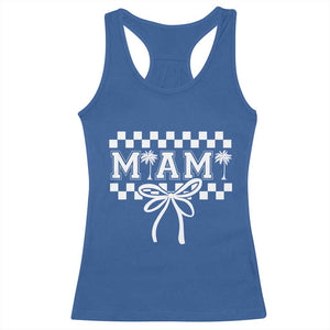 Preppy Miami Bow Aesthetic Racerback Tank Top Cute Checkered Palm Tree College Girl TS02 Royal Blue Print Your Wear