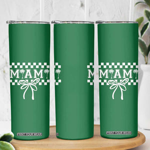 Preppy Miami Bow Aesthetic Skinny Tumbler Cute Checkered Palm Tree College Girl TS02 Print Your Wear