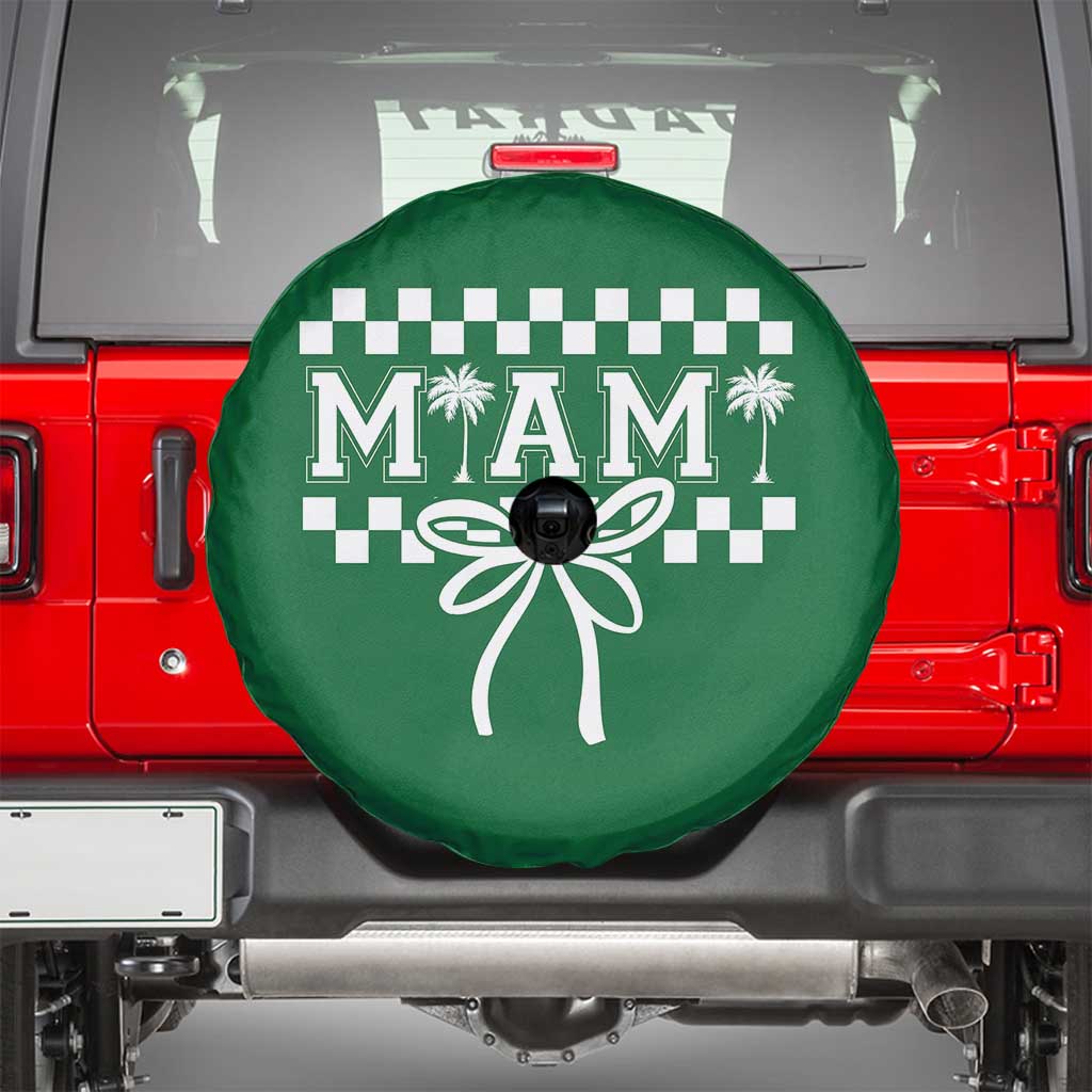 Preppy Miami Bow Aesthetic Spare Tire Cover Cute Checkered Palm Tree College Girl TS02 Irish Green Print Your Wear