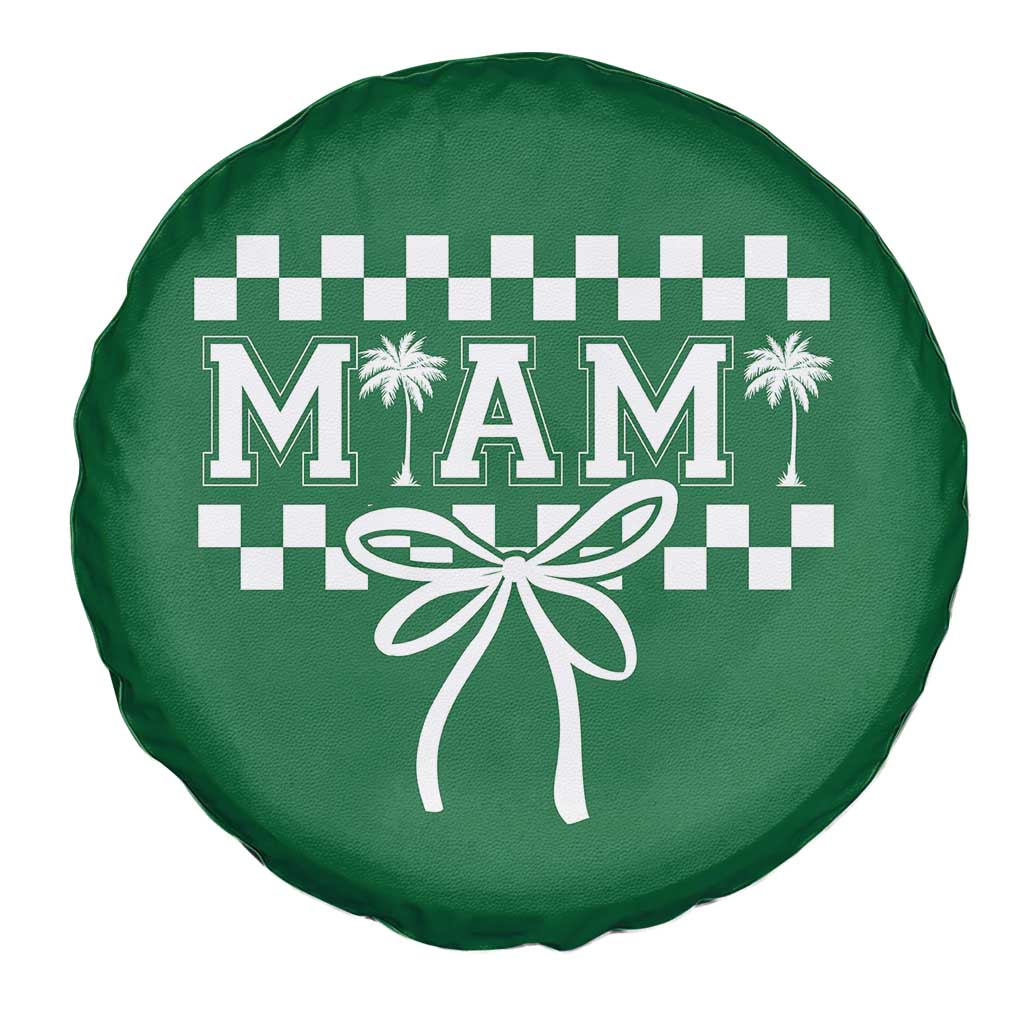 Preppy Miami Bow Aesthetic Spare Tire Cover Cute Checkered Palm Tree College Girl TS02 Print Your Wear