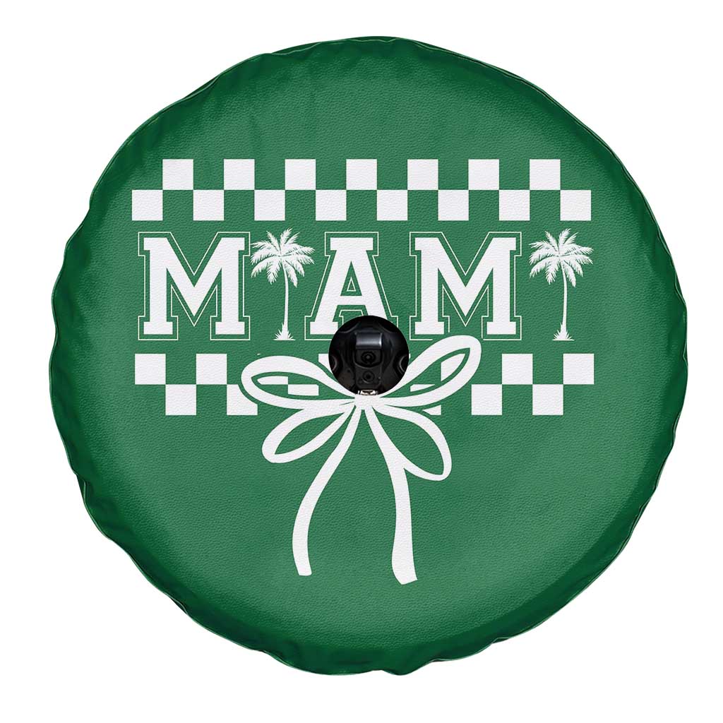 Preppy Miami Bow Aesthetic Spare Tire Cover Cute Checkered Palm Tree College Girl TS02 Print Your Wear