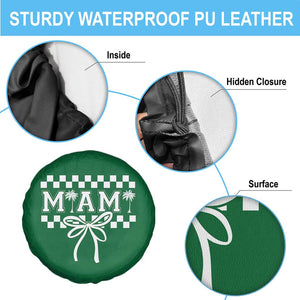 Preppy Miami Bow Aesthetic Spare Tire Cover Cute Checkered Palm Tree College Girl TS02 Print Your Wear