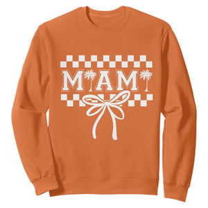 Preppy Miami Bow Aesthetic Sweatshirt Cute Checkered Palm Tree College Girl TS02 Orange Print Your Wear