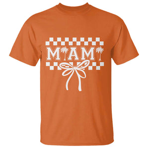 Preppy Miami Bow Aesthetic T Shirt Cute Checkered Palm Tree College Girl TS02 Orange Print Your Wear