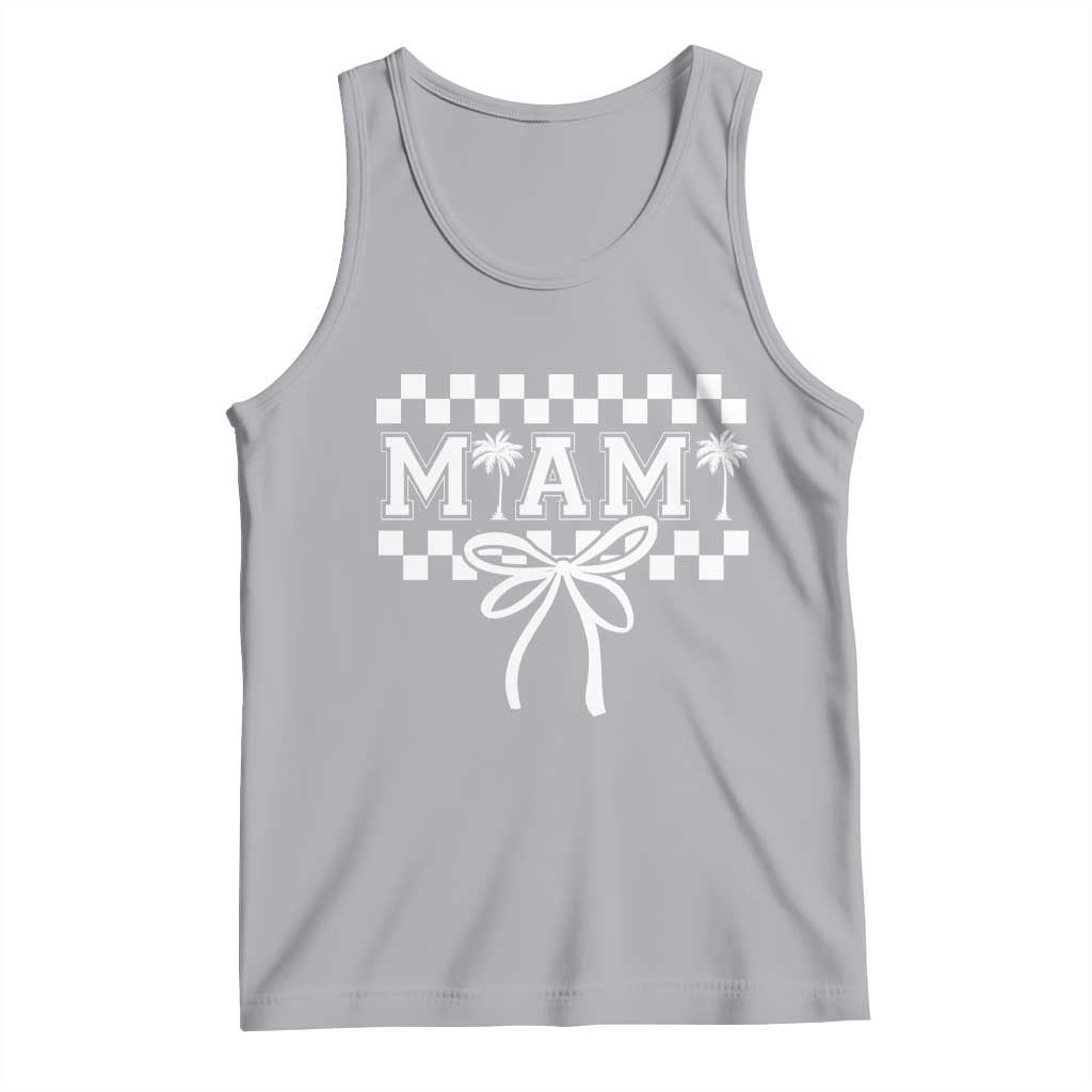Preppy Miami Bow Aesthetic Tank Top Cute Checkered Palm Tree College Girl TS02 Athletic Heather Print Your Wear
