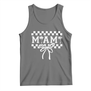 Preppy Miami Bow Aesthetic Tank Top Cute Checkered Palm Tree College Girl TS02 Black Heather Print Your Wear