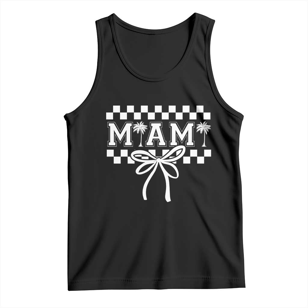 Preppy Miami Bow Aesthetic Tank Top Cute Checkered Palm Tree College Girl TS02 Black Print Your Wear