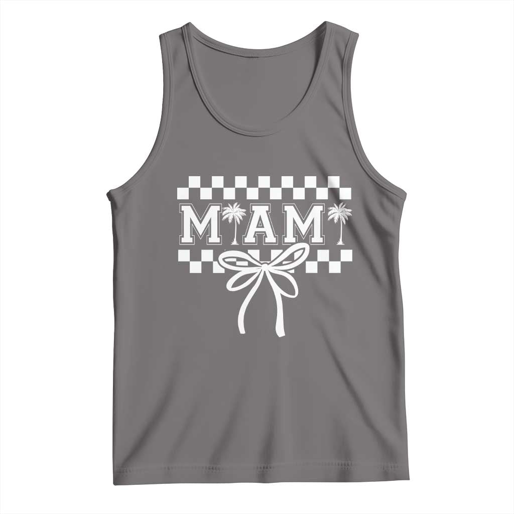 Preppy Miami Bow Aesthetic Tank Top Cute Checkered Palm Tree College Girl TS02 Deep Heather Print Your Wear