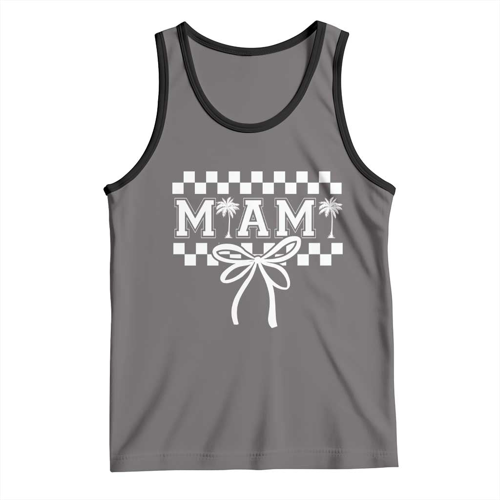 Preppy Miami Bow Aesthetic Tank Top Cute Checkered Palm Tree College Girl TS02 Deep Heather Black Print Your Wear