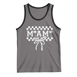 Preppy Miami Bow Aesthetic Tank Top Cute Checkered Palm Tree College Girl TS02 Deep Heather Black Print Your Wear