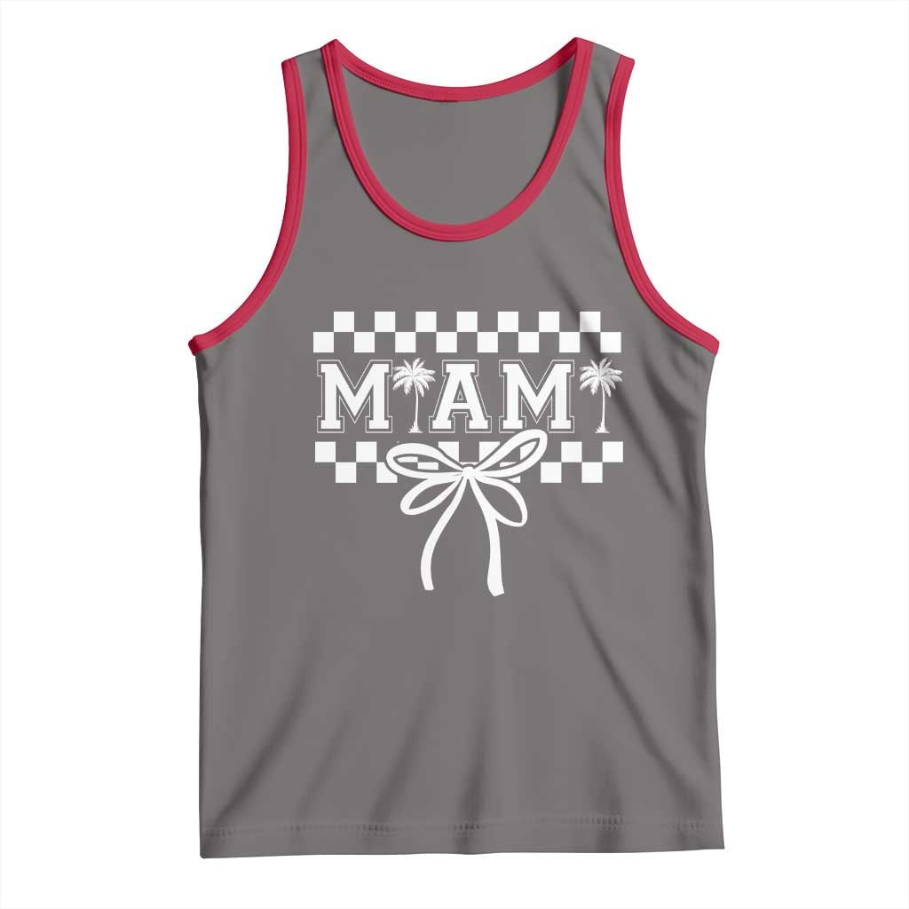 Preppy Miami Bow Aesthetic Tank Top Cute Checkered Palm Tree College Girl TS02 Deep Heather Red Print Your Wear