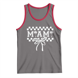Preppy Miami Bow Aesthetic Tank Top Cute Checkered Palm Tree College Girl TS02 Deep Heather Red Print Your Wear