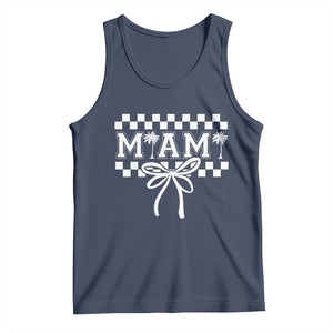 Preppy Miami Bow Aesthetic Tank Top Cute Checkered Palm Tree College Girl TS02 Navy Print Your Wear