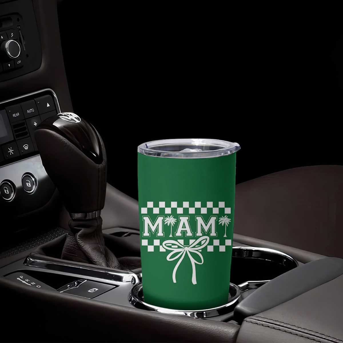 Preppy Miami Bow Aesthetic Tumbler Cup Cute Checkered Palm Tree College Girl TS02 Print Your Wear