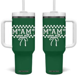Preppy Miami Bow Aesthetic Tumbler With Handle Cute Checkered Palm Tree College Girl TS02 One Size: 40 oz Irish Green Print Your Wear
