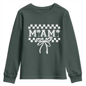 Preppy Miami Bow Aesthetic Youth Sweatshirt Cute Checkered Palm Tree College Girl TS02 Dark Forest Green Print Your Wear