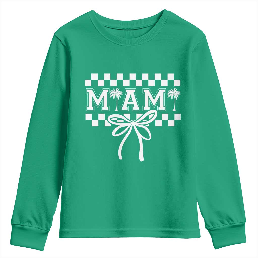 Preppy Miami Bow Aesthetic Youth Sweatshirt Cute Checkered Palm Tree College Girl TS02 Irish Green Print Your Wear
